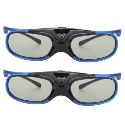 DLP 3D Glasses, 3D Active Shutter Glasses, Compatible with 96Hz-144Hz, USB Rechargeable, Left and Right Eye Rotation, High Compatibility, Comes with Wiping Cloth, for 3D Projectors