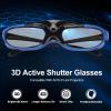 DLP 3D Glasses, 3D Active Shutter Glasses, Compatible with 96Hz-144Hz, USB Rechargeable, Left and Right Eye Rotation, High Compatibility, Comes with Wiping Cloth, for 3D Projectors view 3