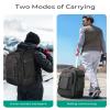 BAGSMART Rolling Camera Bag for DSLRs, Professional Large Camera Backpacks for Travelling Photographers, Photographic Rolling Case & Travel Suitcase, Black view 4
