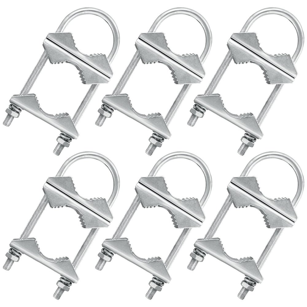 Double Antenna Mast Clamp V Jaw Block with U Bolts, Heavy Duty Mast to Mast Mount Bracket Kit for Outdoor Antenna 6 Sets