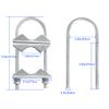 Double Antenna Mast Clamp V Jaw Block with U Bolts, Heavy Duty Mast to Mast Mount Bracket Kit for Outdoor Antenna 6 Sets view 2