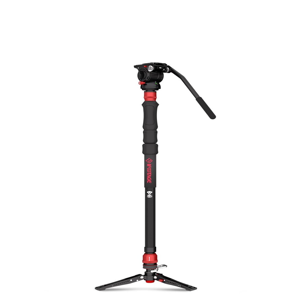 IFOOTAGE Cobra 3 A150S Strike Monopod with Fluid Head,59" Camera Monopod with Pedal Locking Control,One-Step Rapid Height Adjustment,Professional Photography Monopod(A150S&Komodo K5S)