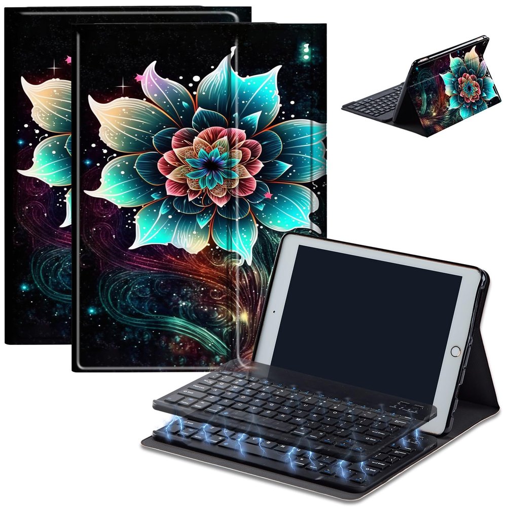 Case for Amazon Fire HD 10 & 10 Plus Tablet (13th/11th Generation, 2023/2021 Release) 10.1" with Keyboard, PU Leather Multiple-Angles Keyboard Case for Amazon Fire Tablet 10, Mandola