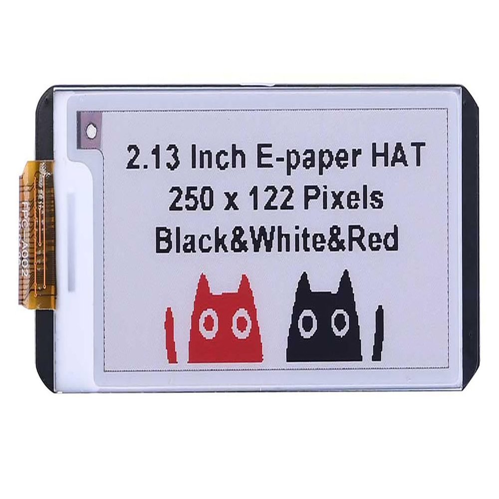 2.13 Inch E-Ink Display HAT for Raspberry Pi/Jetson Nano/Arduino/STM32 Three Color Red White Black E-Paper Screen SPI Interface 250x122 Resolution