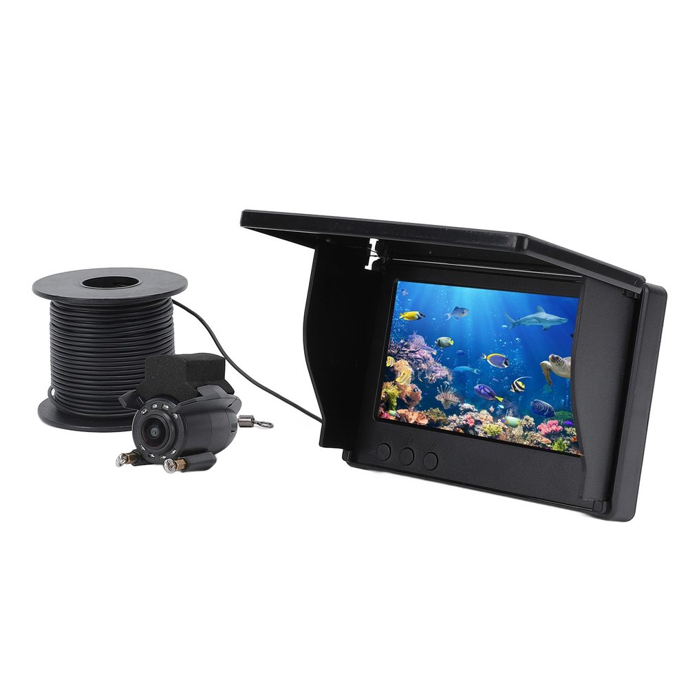 Underwater Fishing Camera DVR Video Recording, Ice Fishing Camera with 4.3in Visible Large Screen and 15m Cable, Portable Video Fish Finder for Ice Lake Sea Boat Kayak Fishing