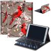 Case for Amazon Fire HD 10 & 10 Plus Tablet (13th/11th Generation, 2023/2021 Release) 10.1" with Keyboard, PU Leather Multiple-Angles Keyboard Case for Amazon Fire Tablet 10, Red Cardinals view 1