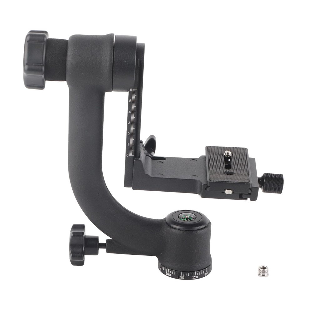360 Vertical Omnidirectional Cantilever Ball Head, Heavy Duty Metal Panoramic Tripod Head, 1/4 3/8 Inch Interface with Quick Release Plate for Outdoor Camera Photography