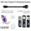 USB C USBC Calculator Charger Cable & Block Set for Texas Instruments TI-84 Plus CE Color/TI-Nspire CX/CX CAS/TI-84 Plus/TI-84 Plus C Silver Edition/TI 89 Titanium Graphing Calculators view 2