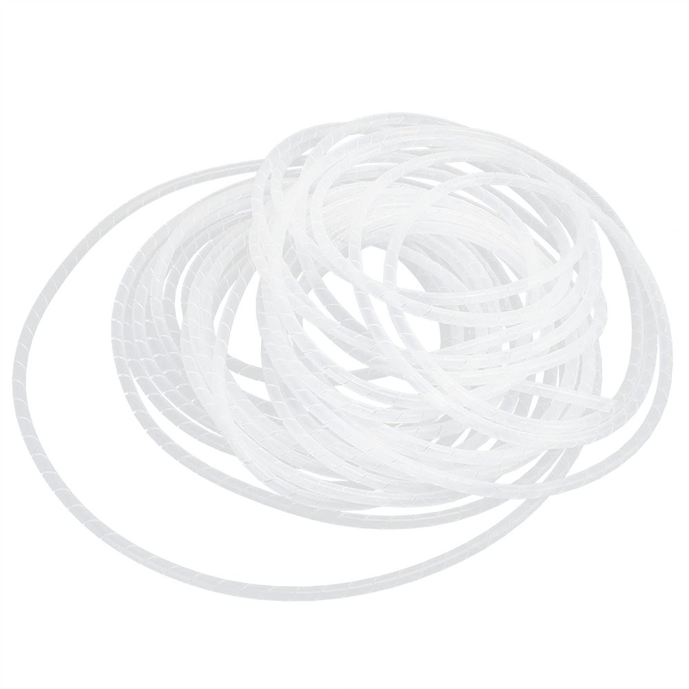 Yuecoom Spiral Wire Wrap Cord Spiral Wire Wrap Organizer Sleeve Hose Flexible Cable Organizer Holder Management White Spiral Wire Wrap Holder (25-2m)