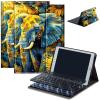 Case for Amazon Fire HD 10 & 10 Plus Tablet (13th/11th Generation, 2023/2021 Release) 10.1" with Keyboard, PU Leather Multiple-Angles Keyboard Case for Amazon Fire Tablet 10, Elephant Sunflowers view 1
