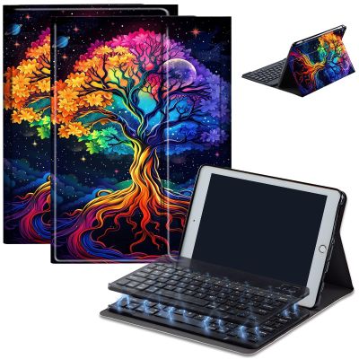 Case for Amazon Fire HD 10 & 10 Plus Tablet (13th/11th Generation, 2023/2021 Release) 10.1" with Keyboard, PU Leather Multiple-Angles Keyboard Case for Amazon Fire Tablet 10, Color Tree of Life
