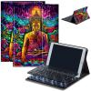 Case for Amazon Fire HD 10 & 10 Plus Tablet (13th/11th Generation, 2023/2021 Release) 10.1" with Keyboard, PU Leather Multiple-Angles Keyboard Case for Amazon Fire Tablet 10, Buddha Lotus view 1