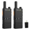 Retevis B3B Walkie Talkies Rechargeable, Mini Walkie Talkies,1620mAh,USB-C,Emergency Alarm, Slim,Small,Compact Two Way Radios for Camping Hiking(2 Pack) view 1