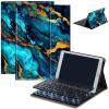AIRWEE Case for Amazon Fire HD 10 & 10 Plus Tablet (13th/11th Generation, 2023/2021 Release) 10.1" with Keyboard, PU Leather Multiple-Angles Keyboard Case for Amazon Fire Tablet 10, Blue Gold Marble view 1