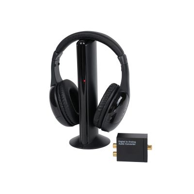 Queemie Wireless Headphones for TV Watching, FM Radio & Monitor, Wired Headset with Digital Decorder, Over-Ear Headset for Adult and Senior, Compatible Computer TV