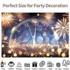 10x5ft Vinyl XMJJKUF New Year Backdrop Bokeh Gold Dots Glitter Fireworks Countdown Clock Background Happy New Year Celebration Party Decors Photo Studio Props view 4