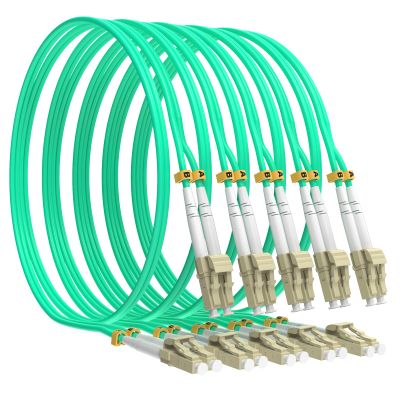 VIGTP OM3 Multi-Mode Aqua LSZH Fiber Cable 3m 5Pack - LC to LC 50/125m, 10Gb Ethernet