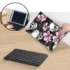 Case for Amazon Fire HD 10 & 10 Plus Tablet (13th/11th Generation, 2023/2021 Release) 10.1" with Keyboard, PU Leather Multiple-Angles Keyboard Case for Amazon Fire Tablet 10, Flower Skull view 3