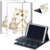 Case for Amazon Fire HD 10 & 10 Plus Tablet (13th/11th Generation, 2023/2021 Release) 10.1" with Keyboard, PU Leather Multiple-Angles Keyboard Case for Amazon Fire Tablet 10, Adorable Cat view 1