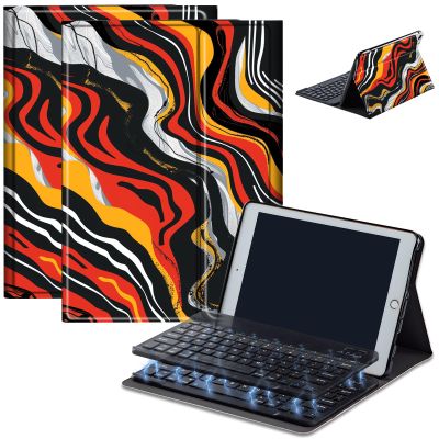 Case for Amazon Fire HD 10 & 10 Plus Tablet (13th/11th Generation, 2023/2021 Release) 10.1" with Keyboard, PU Leather Multiple-Angles Keyboard Case for Amazon Fire Tablet 10, Color Ink Drawing