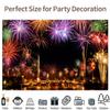 10x7ft Vinyl XMJJKUF Happy New Year Backdrop Colorful Firework River Bridge Nightscape Background New Year Eve Party Portrait Photo Studio Props view 4