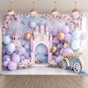 10x6ft Arch Balloon Castle Photography Background 1st Birthday Girl Cake Smash Portrait Decorative Backdrop Child Family Photo Studio Banner Photo view 3