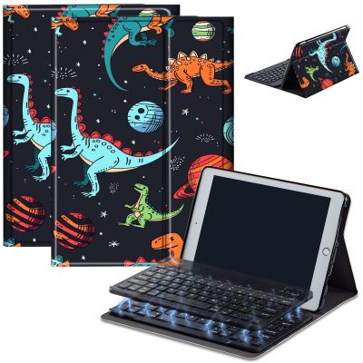 Case for Amazon Fire HD 10 & 10 Plus Tablet (13th/11th Generation, 2023/2021 Release) 10.1" with Keyboard, PU Leather Multiple-Angles Keyboard Case for Amazon Fire Tablet 10, Colorful Dinosaurs