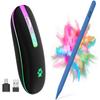 2.4G Rechargeable Wireless Mouse, 7 Color Breathing Lights Computer Mouse (Black-Transparent Nose) Bundle with Stylus Pen for iPad, Apple Pencil for iPad 2018-2023 with Palm Rejection (Navy Blue) view 1