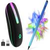 2.4G Rechargeable Wireless Mouse, 7 Color Breathing Lights Computer Mouse (Black-Transparent Nose) Bundle with Stylus Pen for iPad, Apple Pencil for iPad 2018-2023 with Palm Rejection (Gradient Blue) view 1
