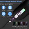 2.4G Rechargeable Wireless Mouse, 7 Color Breathing Lights Computer Mouse (Black-Transparent Nose) Bundle with Stylus Pen for iPad, Apple Pencil for iPad 2018-2023 with Palm Rejection (Rose Gold) view 2