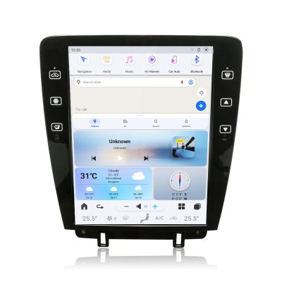 12.1 Inch Qualcomm Android 13 Car Radio for Ford Mustang 2009-2014 Stereo Upgrade Tesla Style Dash IPS Touch Screen Android Auto GPS Navigation Head Unit Audio Multimedia Player (4+64GB,Carplay)