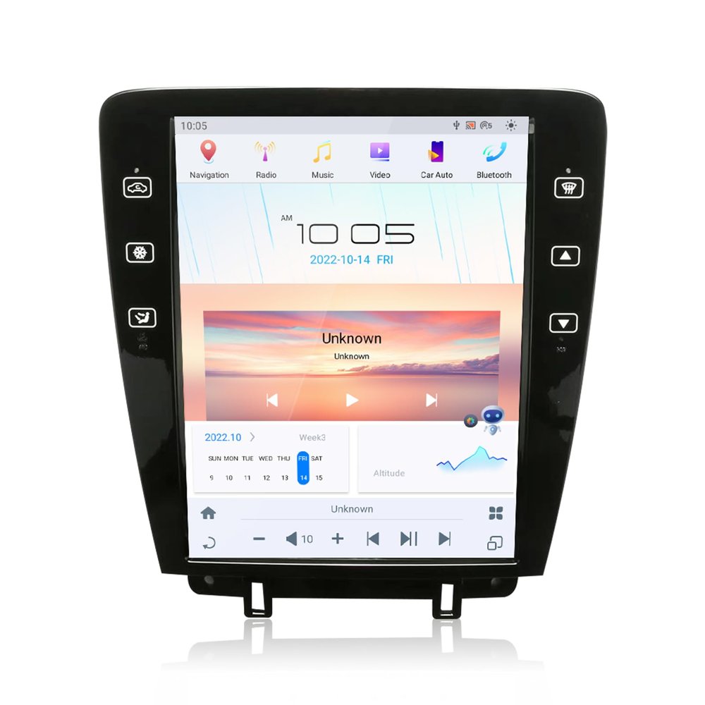 12.1 Inch Qualcomm Android 13 Car Radio for Ford Mustang 2009-2014 Stereo Upgrade Tesla Style Dash IPS Touch Screen Android Auto GPS Navigation Head Unit Audio Multimedia Player (8+128GB,Carplay)