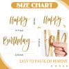 Sinload Happy Birthday Sign for Backdrop, Disposable Party Decoration, Easy Stick& Peel Wall Decal for Photo Background, Balloon Arch Decor(Gold) view 2