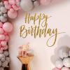 Sinload Happy Birthday Sign for Backdrop, Disposable Party Decoration, Easy Stick& Peel Wall Decal for Photo Background, Balloon Arch Decor(Gold) view 3