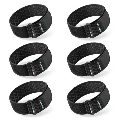 Trilancer Elastic Cinch Straps with Anti-Slip Strips, 14 "x 2" (6 Pack) Multipurpose Hook and Loop Bundling Straps for Hose, Cords, Bike, Luggage, Camping, Yoga Mats