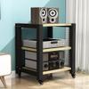 HEAIQI Speaker Stand Roller Speaker Bracket Audio Bracket Media Components Multi-Layer Audio Bracket Speaker Cabinet 2/3/4 Layer Speaker Mounts and Media Stands(S1) view 4