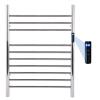 Dawot 10-Bars Silver Heated Towel Rack23" Wall Mounted Towel Warmer with Timer & Temperature Control, Stainless Steel view 1