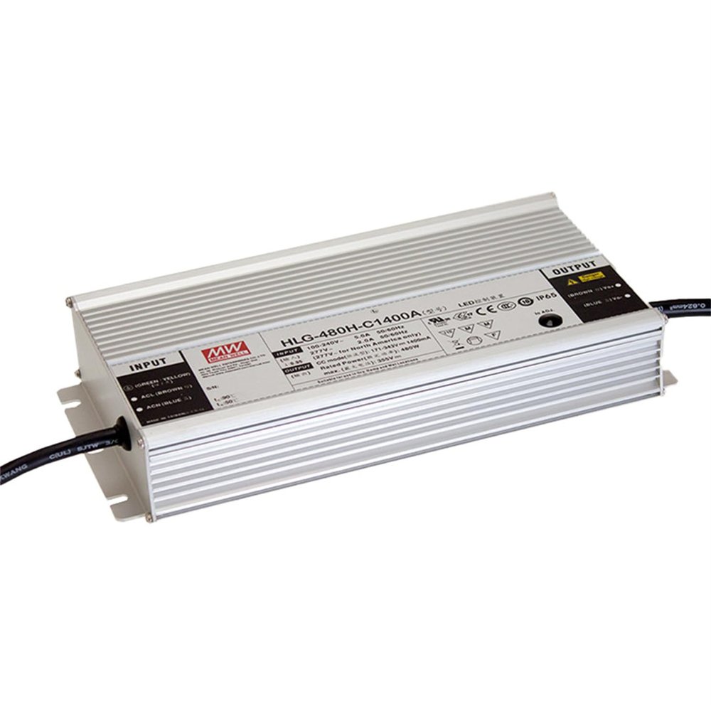 DynMach HLG-480H-48A 480W 48V 10A High-Efficiency Metal Encased LED Power Supply - IP65 Waterproof, Wide Input Voltage for Outdoor Use