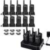 Retevis RT68 Walkie Talkies 16 Pack Bundle with 6 Way Multi Charger and Earpiece 6 Pack, Portable FRS Two-Way Radios Rechargeable, Long Range, Rugged 2 Way Radios for Adults School Church view 1