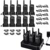 Retevis RT68 Walkie Talkies with Earpiece 16 Pack Bundle with 6 Way Multi Unit Charger, 2 Way Radio Rechargeable with USB Charger Base for School Manufacturing Church Store view 1