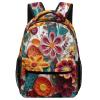 NTVOWPZO Travel Backpack for Women Men Carry On Backpack Flower Pattern Embroidery Luggage Daypack 16.5 Inch Laptop Backpack view 1