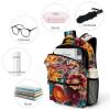 NTVOWPZO Travel Backpack for Women Men Carry On Backpack Flower Pattern Embroidery Luggage Daypack 16.5 Inch Laptop Backpack view 4
