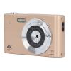 4K Digital Camera, 16X Digital Zoom 48MP Vlog Camera, 2.4in Screen, Built in Flashlight, CCD Camera, Anti Shake, Portable Camera for Beginners and Children (Gold) view 1