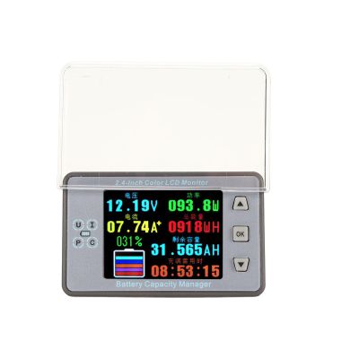 XHTLLO Battery Coulometer, Digital Voltmeter Ammeter with 2.4 Inch Color Screen, Waterproof Slipcover Bt Ammeter Voltmeter, 500A Hall Sensor Voltage Meter Coulometer