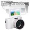 Zyyini 4K Digital Camera, 3.0 inch TFT 180 Degree Flip Screen 4K Digital Camera, Face Detection Autofocus Anti Shake Camcorder, 0.45X Wide Angle Macro Lens (White) view 4