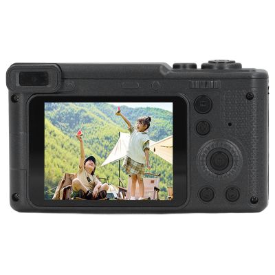 Digital Camera, Portable 2.4in Screen 8X Zoom Dual Lens Autofocus Vlogging Camera with Fill Light, Timer Photo Front and Rear Dual Lens, Compact for Travel Photography