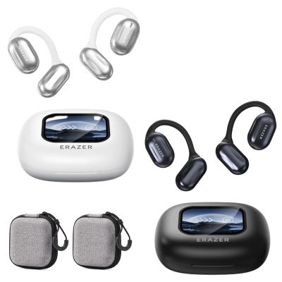 Morshny The Ear Earbuds Xp2, True Wireless Open Ear Earbuds Bluetooth 5.4, Ipx5 Waterproof with LCD Display (2PCS)