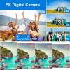 5K Digital Camera for Photography, 48MP Autofocus Vlogging Camera with Wire Less Connectivity, 16X Digital Zoom, Anti Shake Travel Camera view 2
