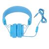 FOSA 3.5mm Wired Stereo Headphone with Mic, Adjustable Headband, Foldable for Music Calls Games, Compatible with PC Laptop Tablet Phone MP3 (Blue) view 1