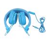 FOSA 3.5mm Wired Stereo Headphone with Mic, Adjustable Headband, Foldable for Music Calls Games, Compatible with PC Laptop Tablet Phone MP3 (Blue) view 2